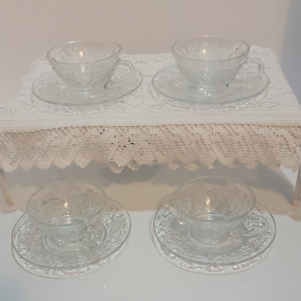 Princess House Fantasia Cup And Saucer Set Service For 4